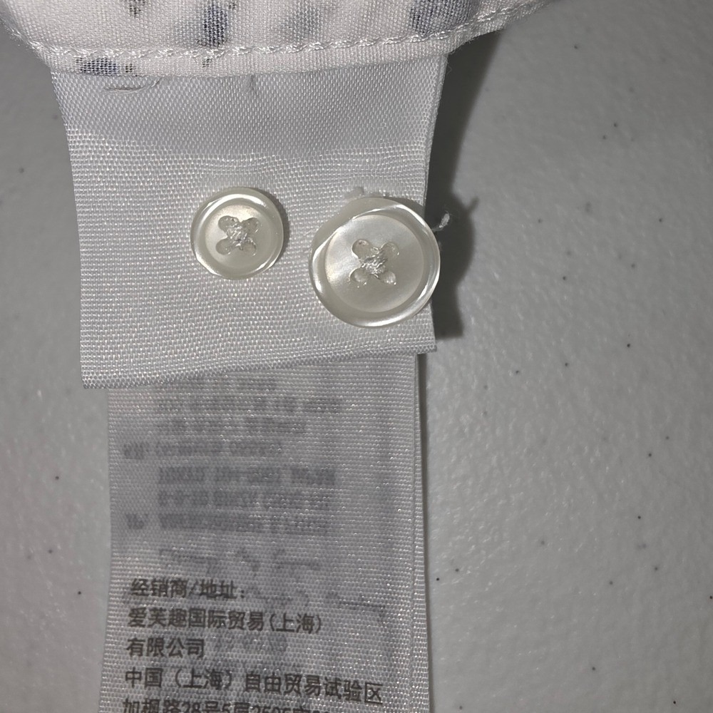 Abercrombie & Fitch Super Slim White Shirt with Navy Floral Button Up Small - Picture 5 of 10